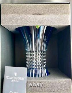 Waterford Lismore Diamond Vase Blue