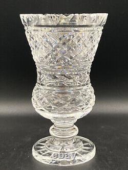 Waterford Master Cut Crystal 7 3/8 Footed Vase Vintage 1990's Sawtooth Rim