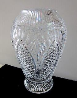 Waterford Master Cutter Cut Crystal Large Flower Vase Signed 12