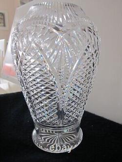 Waterford Master Cutter Cut Crystal Large Flower Vase Signed 12