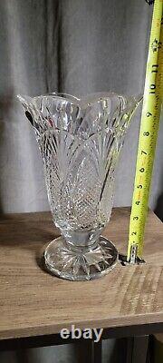 Waterford SEAHORSE 10 Vase Brand NEW! Scalloped Design! Irish Cut Crystal