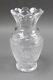 Waterford Signed Vintage Cut Crystal Glandore Scalloped Top Flower Vase 9 Tall