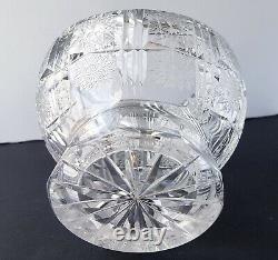 XXL Ashtray, Crystal Glass, Hand Cut, Um 1950 M701