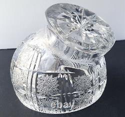 XXL Ashtray, Crystal Glass, Hand Cut, Um 1950 M701