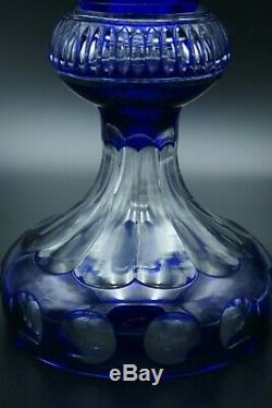 XXL FRENCH CUT CRYSTAL COBALT BLUE VASE BLOWN GLASS COA SIGNED NUMEROTED in CASE